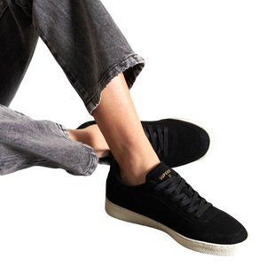 Superdry Vegan Retro Sleek Black Faux Suede Classic Sport Trainers Size 8 NWT